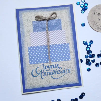 Carte Joyeux Anniversaire, cadeaux, format 10,5x14,7cm