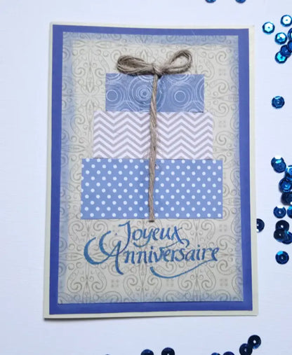 Carte Joyeux Anniversaire, cadeaux, format 10,5x14,7cm