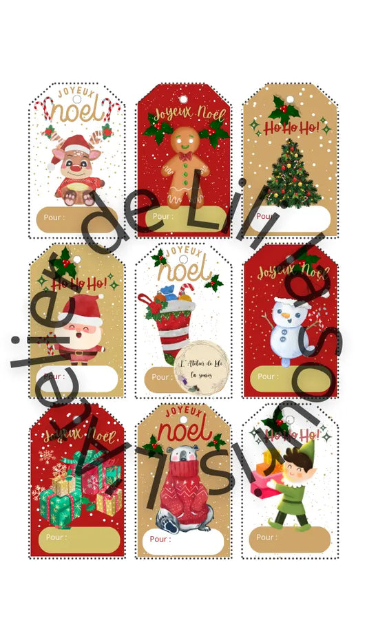 Etiquette noël / étiquette de cadeau de noël / étiquettes cadeaux Noël / étiquettes cadeaux de Noël imprimables / étiquettes pour cadeaux de noel à imprimer / étiquettes noel à télécharger / étiquettes noel téléchargeable / 9 étiquettes « joyeux noël » / lot de 9 étiquettes / étiquettes paquet de noël / étiquettes emballages de noël / décoration de noel / emballage cadeau de noel