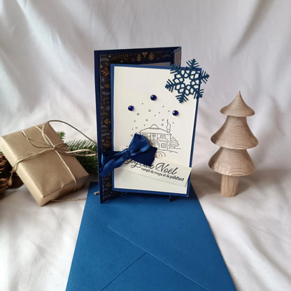 Carte noël bleu marine pour carte cadeau ou billet bleue marine de L’Atelier de Lili la souris - Carte joyeux noël - carte de Noël - carte de vœux - idée cadeau noel - carte de vœux 2025 - noël 2024 - idée cadeau noël 2024 - idée cadeau femme noel 2024 - idée cadeau homme noel 2024 - cadeau noel 2024 - jolie carte de noel