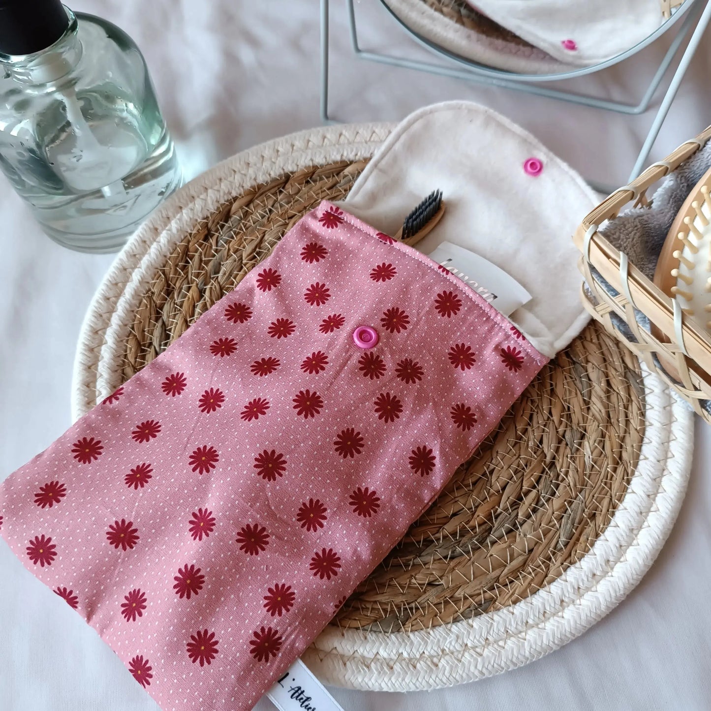 Pochette à brosse à dents / rangement brosse à dents / pochette en tissu pour brosse à dents / accessoires voyage / étui brosse à dents voyage / trousse de toilette brosse à dents / étui en tissu pour brosse à dent / pochette brosse à dents rose / rangement brosse à dents voyage / pochette brosse à dents voyage / accessoires salle de bain