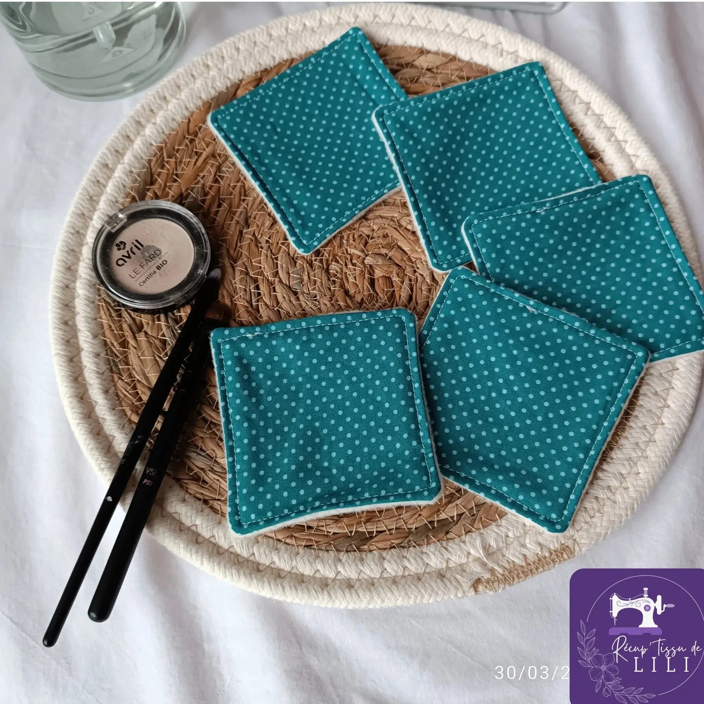 Lingettes démaquillantes / lingettes lavables / lingettes réutilisable / accessoires zéro déchet / lingettes écoresponsable / lingettes éponge de bambou / lingette démaquillante lavable / lot de 5 lingettes démaquillantes lavables