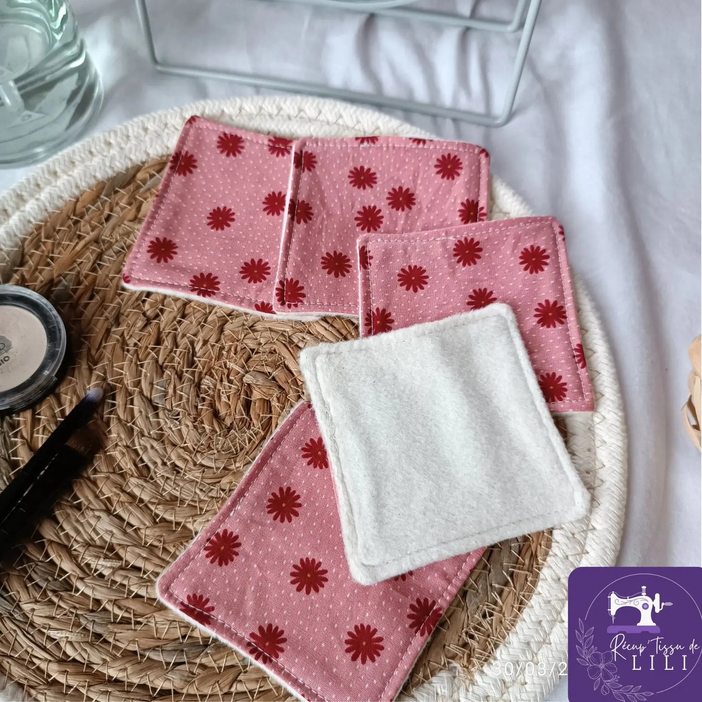 Lingettes démaquillantes / lingettes lavables / lingettes réutilisable / accessoires zéro déchet / lingettes écoresponsable / lingettes éponge de bambou / lingette démaquillante lavable / lot de 5 lingettes démaquillantes lavables